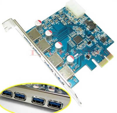 AKE USB 3.0 PCI Express 19PIN 後置 4孔 擴充卡 PCIE/USB3.0/NEC 晶片