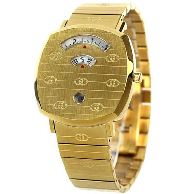 GUCCI  古馳 YA157409 手錶 38mm 金色面盤 藍寶石鏡面 鍍金錶帶 女錶 男錶