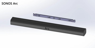 適用于SONOS Arc音箱掛架回音壁條形音箱壁掛支架，鋁合金CNC加工-淘米家居配件