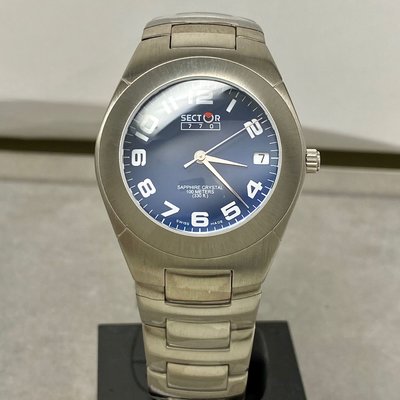 瑞士 世陀表 SECTOR 不鏽鋼 藍面防水 運動錶 石英錶770
