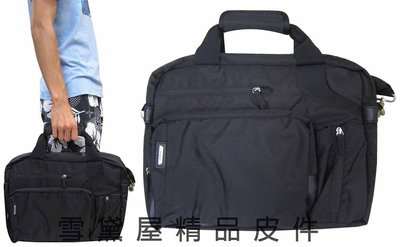 ~雪黛屋~eeBag 公事包可15吋電腦中大容量高單數防水布可A4資夾底部加大HEB0777