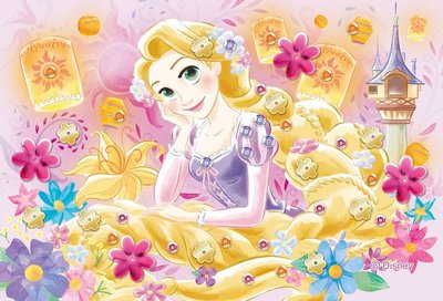 缺貨 日本進口拼圖 迪士尼 公主 迪士尼 長髮公主 Rapunzel 樂佩 魔髮奇緣 70片布面拼圖附珠飾 70-025