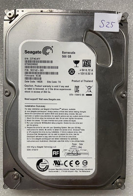 @淡水無國界@良品 Seagate 3.5 吋 二手 硬碟 機械硬碟 500GB 硬碟 中古已測試 編號:S25