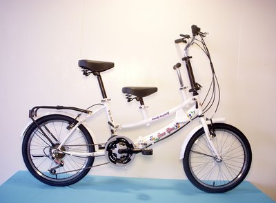 JY (平價版) 20吋 21速 SHIMANO 摺疊 親子車(白色) 拆掉橫座變淑女車 另加購可當寵物自行車