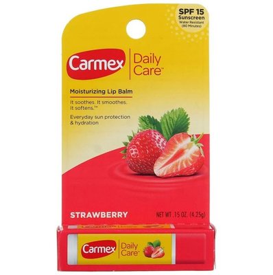 【蘇菲的美國小舖】Carmex超保濕硬管護唇膏 草莓味護唇膏 4.25g