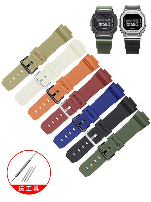 代用錶帶 適配卡西歐小方塊GM 5600 DW 5610 GA 2100小方塊橡膠硅膠手錶帶