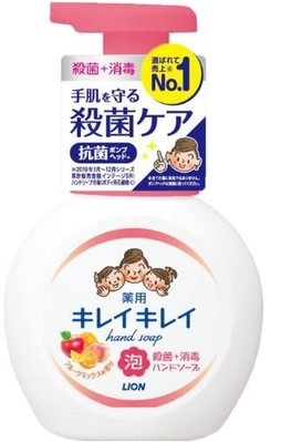 日本製 LION獅王 泡沫洗手乳 慕斯洗手乳 兒童洗手乳 綜合果香 粉色 本體250ml 另有補充包