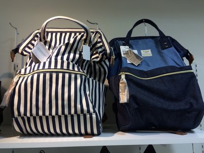 【深藍條紋 【我是真的，不是日本原單仿冒品！】】日本  anello超大容量媽媽包 後背包
