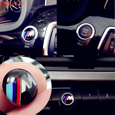 【多用途】BMW寶馬 M標 原廠標 鑰匙貼 啟動鍵貼 多媒體 音響旋鈕貼 F01 F10 F30 F15 F45 E90-飛馬汽車