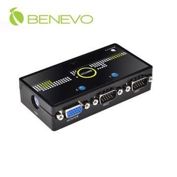 【4/19有現貨】BENEVO 磁吸型 2埠VGA螢幕切換器 BVS201 自動與按鍵切換 內建自動掃描功能