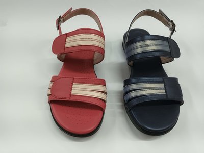 【鞋里】~克娌米亞 CRIMEA~ 2023年最新款真皮手工涼鞋 台灣製造 氣墊 (藍珠/橘紅)