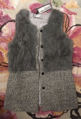 loranzo romanza 義大利品牌 兔毛羊毛 灰色時尚外套