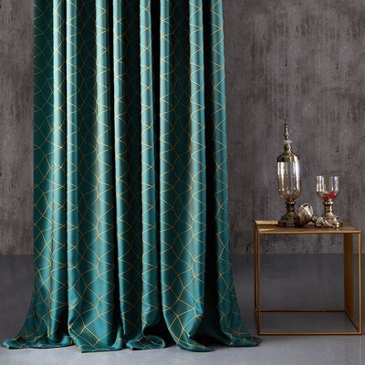 特賣-北歐風格墨綠色窗簾輕奢半遮光布客廳現代簡約2019新款臥室高遮光
