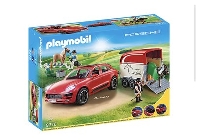 （預購請先詢問）（下標後約7天寄出） playmobil Porsche Macan GTS with horse trailer set