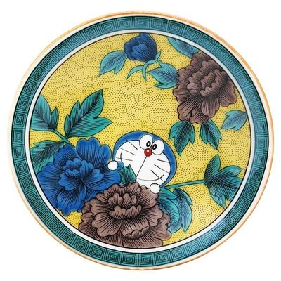 日本金正陶器哆啦a夢九谷燒日式手繪盤子陶瓷創意點心裝飾盤