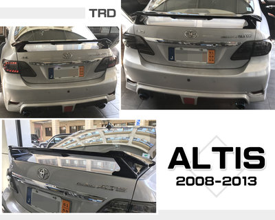 小傑車燈-全新 ALTIS 10.5代 08 09 10 11 12 年 TRD 高腳 尾翼 擾流板 含三煞燈 含烤漆
