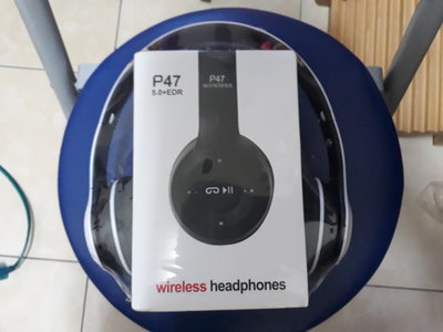 P47 5.0+EDR藍色耳罩式藍芽耳機（J）~