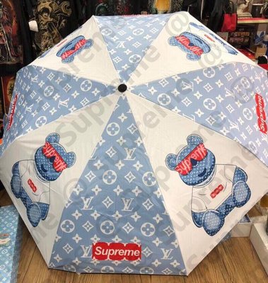 Supreme X LV聯名粉藍色小熊卡通傘跟量版