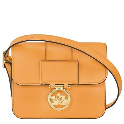 【大折扣預購】24春夏正品Longchamp BOX-TROT Small杏色皮革小款肩背包方包 斜揹袋S 10174