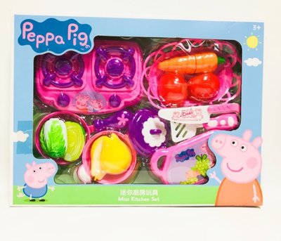 哈哈玩具屋~粉紅豬小妹/佩佩豬 Peppa Pig 迷你廚房玩具 鍋 水果