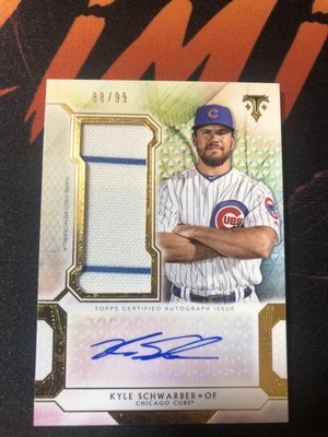 2018 topps triple threads kyle schwarber patch auto 88/99