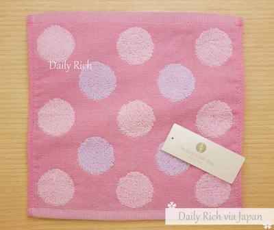 來自日本≋UCHINO内野≋大圓點 純棉雙層紗布小毛巾 小方巾 手帕 洗臉巾≋粉紅色