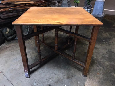 古董老件 老台灣 檜木 合仔桌 方桌 收納桌 八仙桌 剪刀腳 桌面三塊厚2.5公分檜木厚板