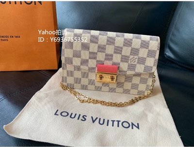 Shop Louis Vuitton DAMIER Croisette chain wallet (N60357, N60287) by  sunnyfunny