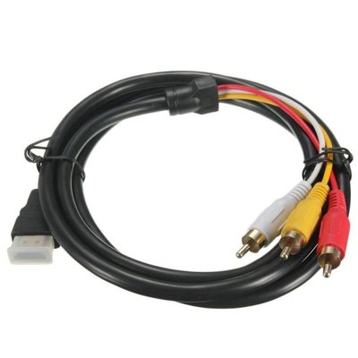 HDMI轉AV線蓮花3RCA紅白黃電腦機頂盒接老電視機視頻高~特價