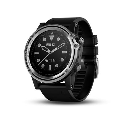 GARMIN Descent MK1 GPS潛水電腦錶-炫銀款(黑色錶帶)