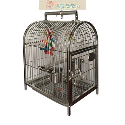 鳥籠特價活動HOKAPET鳥籠外出籠便攜籠手提籠不銹鋼籠鸚鵡站架-促銷
