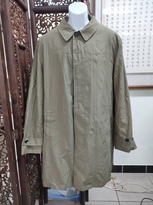 (近全新)DKNY淺軍綠色鋪棉長版大衣(XL)（B699）