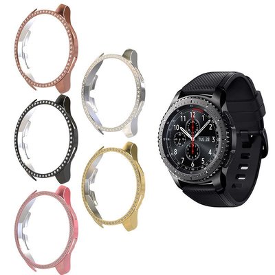 新款 三星Galaxy watch 46MM 42MM 表殼 SM-R760/s3鑲鉆電鍍硬殼 運動手錶PC半包保護殼