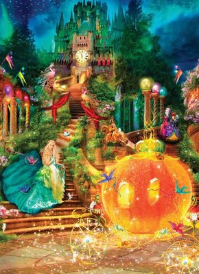 美國進口 MasterPieces 1000片拼圖 灰姑娘 童話故事 裝飾畫 插畫 Aimee Stewart Cinderella Jigsaw Puzzle