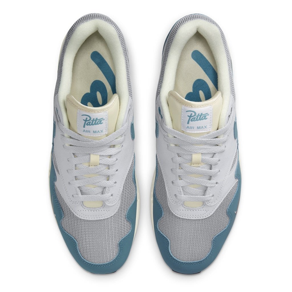 A-KAY0】NIKE X PATTA AIR MAX 1 AQUA NOISE 灰藍【DH1348-004