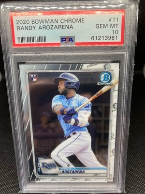 MLB 2020 Randy Arozarena #11 PSA 10滿分新人鑑定卡
