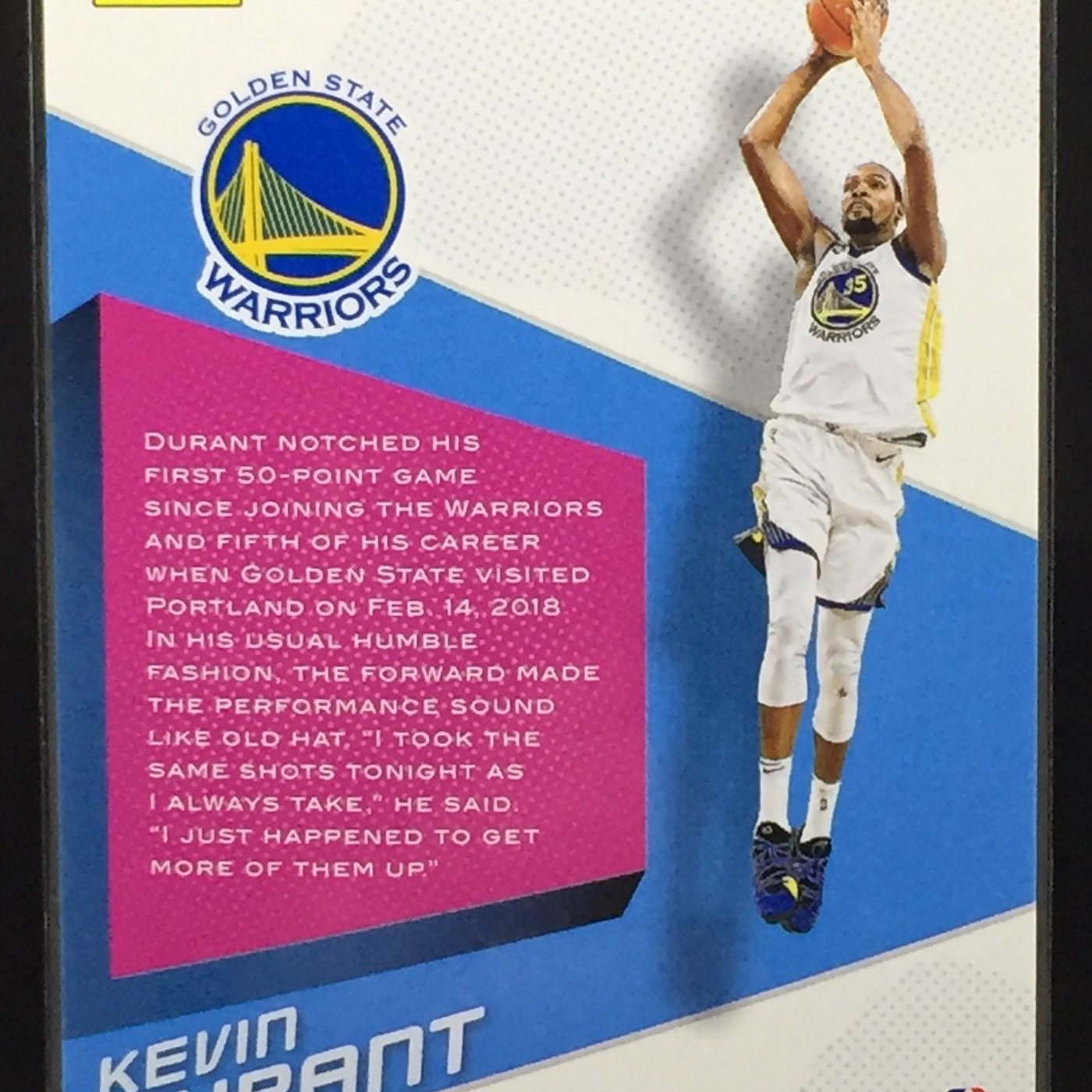 Kevin Durant 2018-19 PANINI REVOLUTION SHOCK WAVE 特卡勇士隊