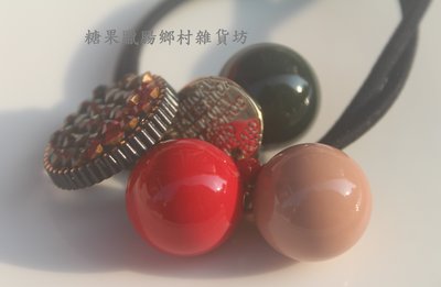 zakka糖果臘腸鄉村雜貨坊 雜貨類:韓版三色球球束髮帶/多色球球髮繩髮圈簡約頭繩/彈力繩髮圈/橡皮筋