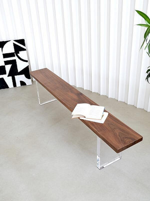現貨 ：北歐亞克力長條凳實木長凳床尾凳原木換鞋凳長板凳長椅子餐凳