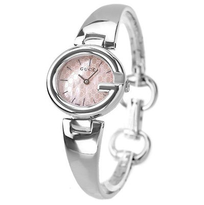 GUCCI YA134510 古馳 手錶 27mm 粉色面盤 不鏽鋼錶帶 手環錶 女錶