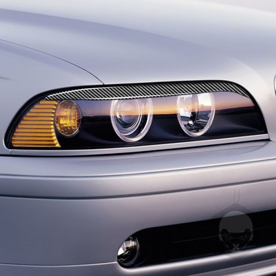 適用于寶馬5系E39燈眉車前大燈真碳纖維汽車改裝外飾配件裝飾改裝--請詢價