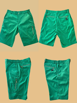 企鵝牌 Munsingwear專櫃男裝 下著 夏季款 鬆緊褲頭 拉鍊褲襠 斜口袋 透氣 舒適 斜口袋 休閒短褲 綠色
