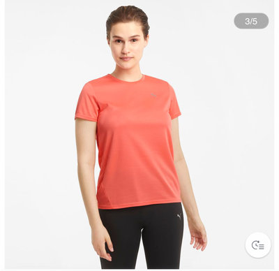 二手PUMA 慢跑系列Fav麻花短袖T恤 女性橘紅色M號