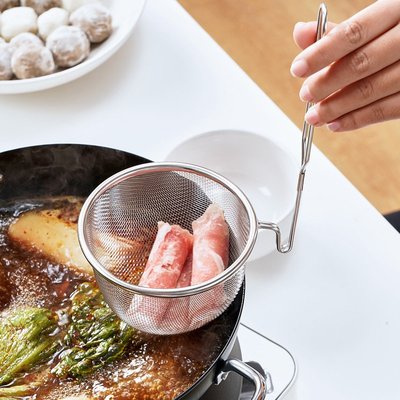 日本不銹鋼漏勺廚房面粉篩雞蛋豆漿果汁過濾網濾油漏網撈面火鍋勺