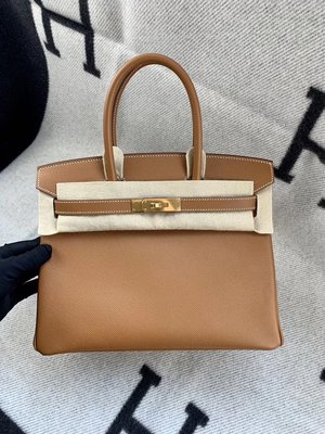 【Luxury Room極盡奢華】保證專櫃真品Hermes愛馬仕Birkin柏金包30cm焦糖色駝色cc37金棕色Gold金釦超美Epsom皮2021年Z刻全新