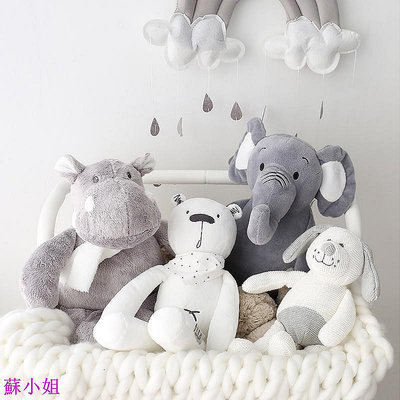 【熱賣精選】動物毛絨玩具可愛的大象熊河馬娃娃填充毛絨玩具的孩子超夯