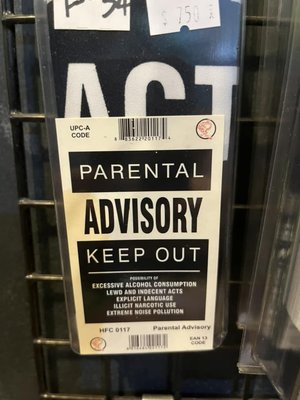 ##搖滾布旗海報 限制級 Parental Advisory  70 x 100 cm
