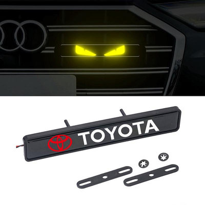 丰田威驰 帶 LED 燈汽車前格柵標誌徽章貼紙適用於豐田威馳 Hilux Vigo Innova Altis Corol @车博士