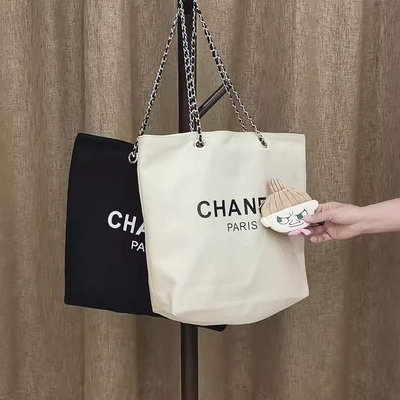 Chanel 香奈兒 帆布包 托特包 肩背包 手提包 環保購物袋 VIP限量贈品禮 方便實用 好氣質 購物袋 手提袋 方便包 素雅簡單高級🌿