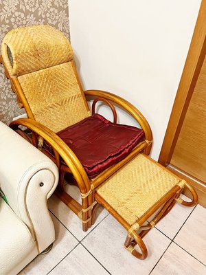 印尼高級藤 超粗藤骨超舒適藤皮三折藤椅+伸縮腳椅 (坐臥躺一般型) 多段式藤椅 躺椅 老人椅